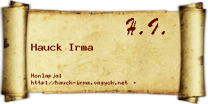 Hauck Irma névjegykártya