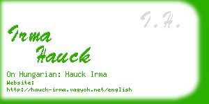 irma hauck business card